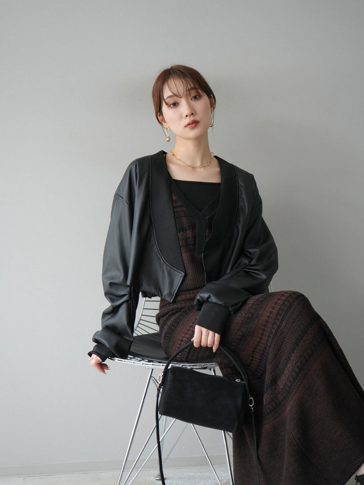 [予約]レザーバルーンボレロ/ブラック