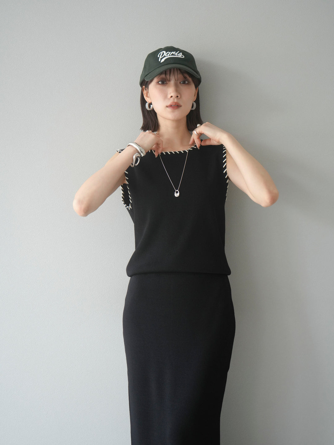 [SET] 亞麻手織套頭衫 + 亞麻手織緊身裙 (2 件套)