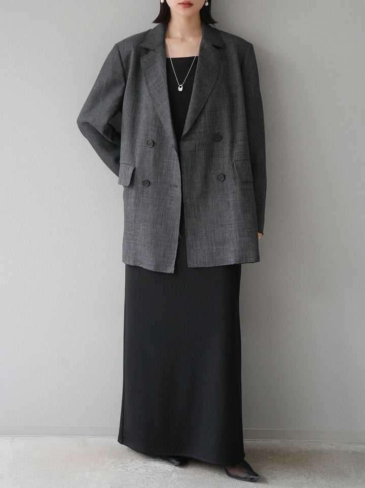 [予約]カットオフダブルブレストジャケット/ブラック