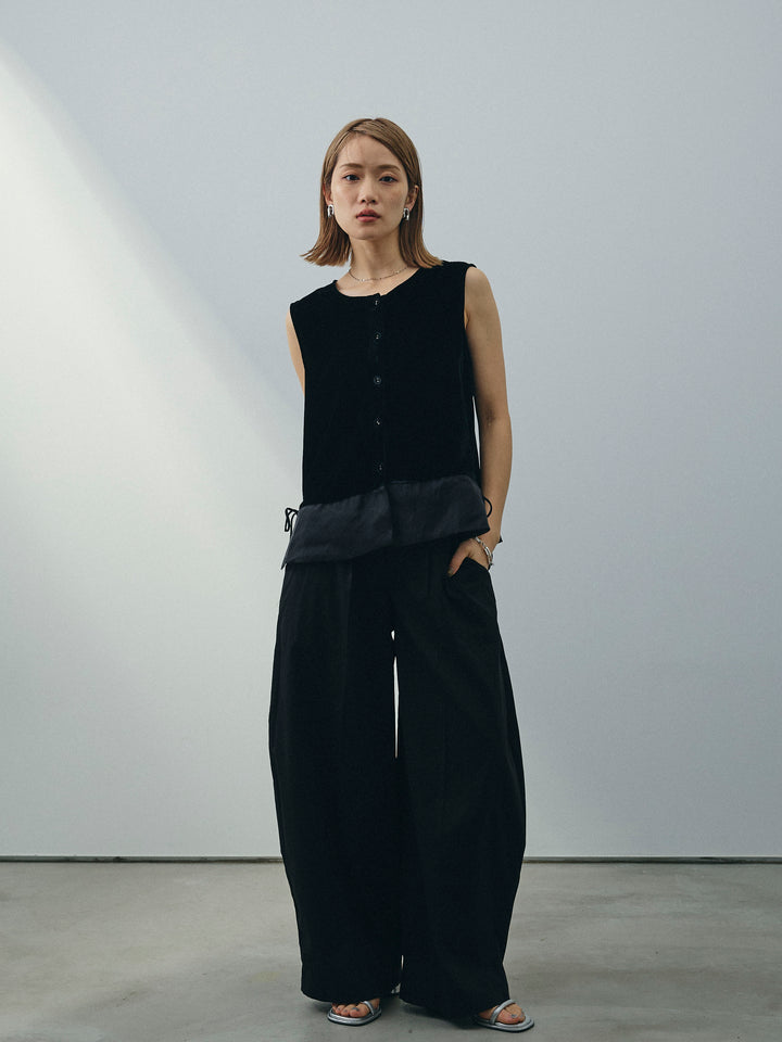 [予約]コクーンワイドチノパンツ/ブラック