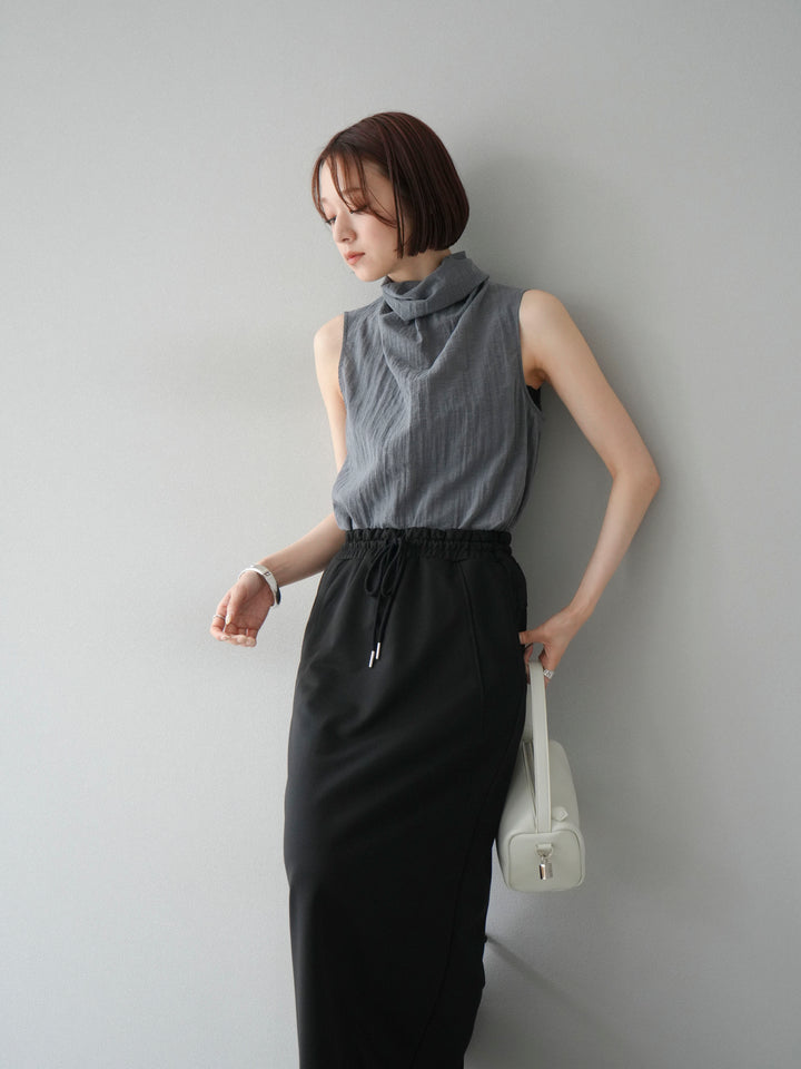 [SET] 後繫帶無袖上衣 + 運動長裙 (2set)