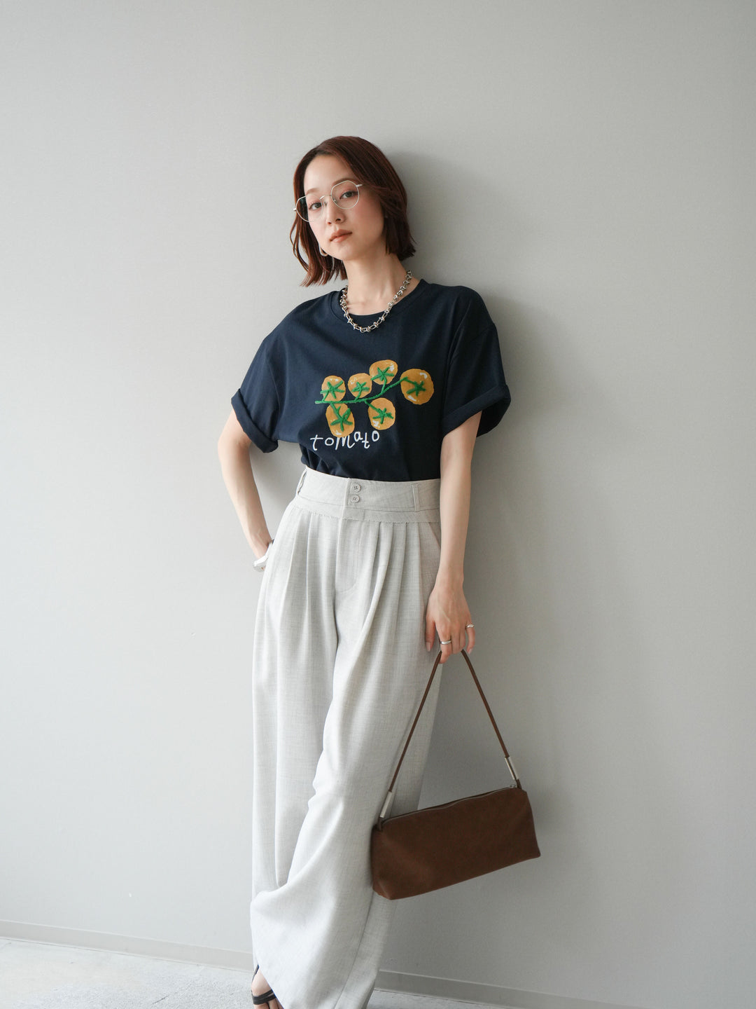 【預購】番茄刺繡T卹/藏青色