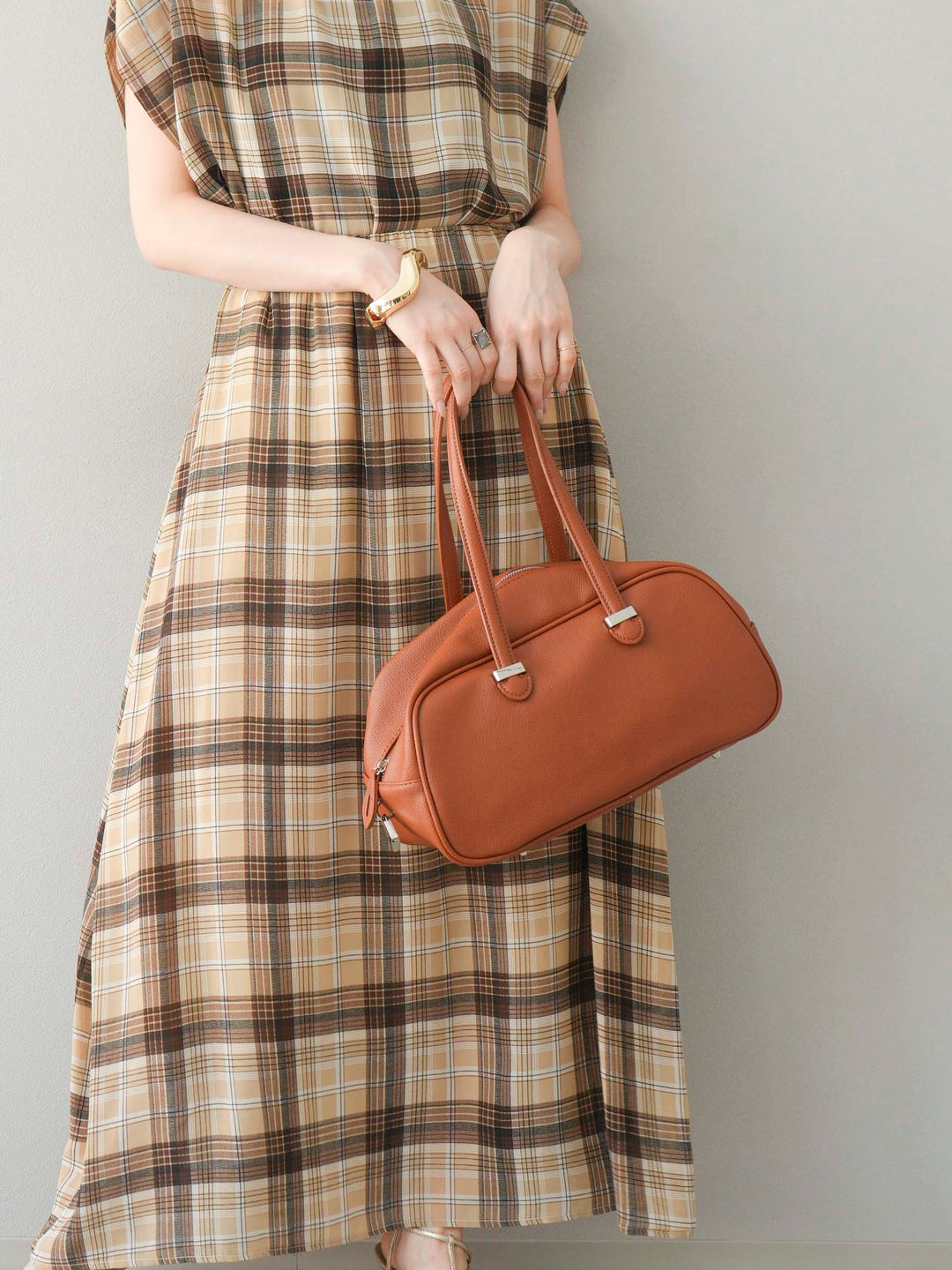 [予約]オーバルボストンバッグ/ブラウン