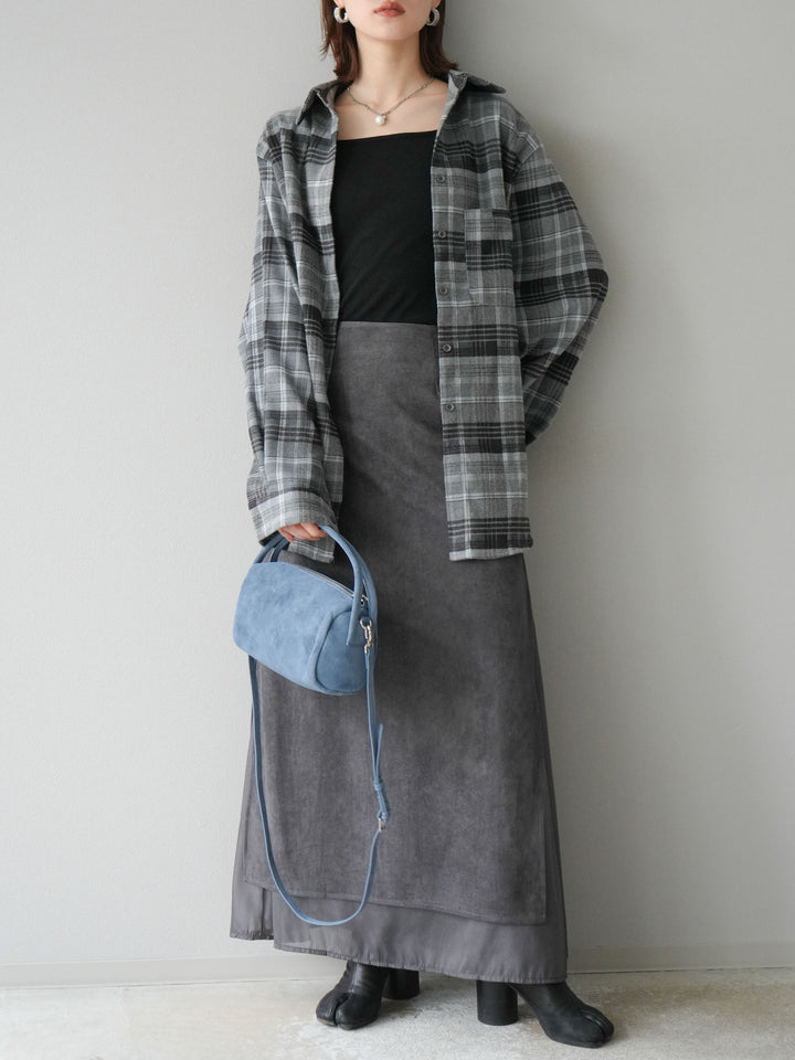 [予約]起毛チェックオーバーシャツ/グレー