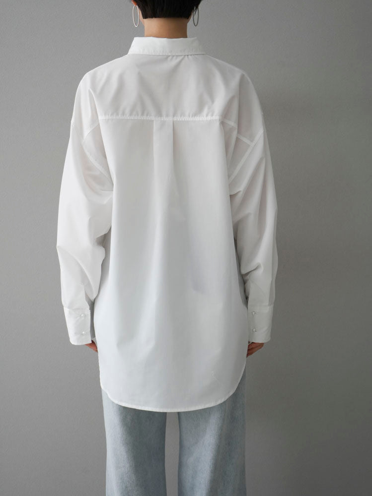 [Pre-order] Pearl button volume sleeve shirt/off