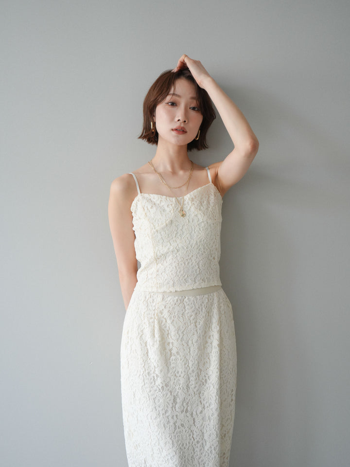 [SET]フルレースキャミ＆IラインスカートSET UP