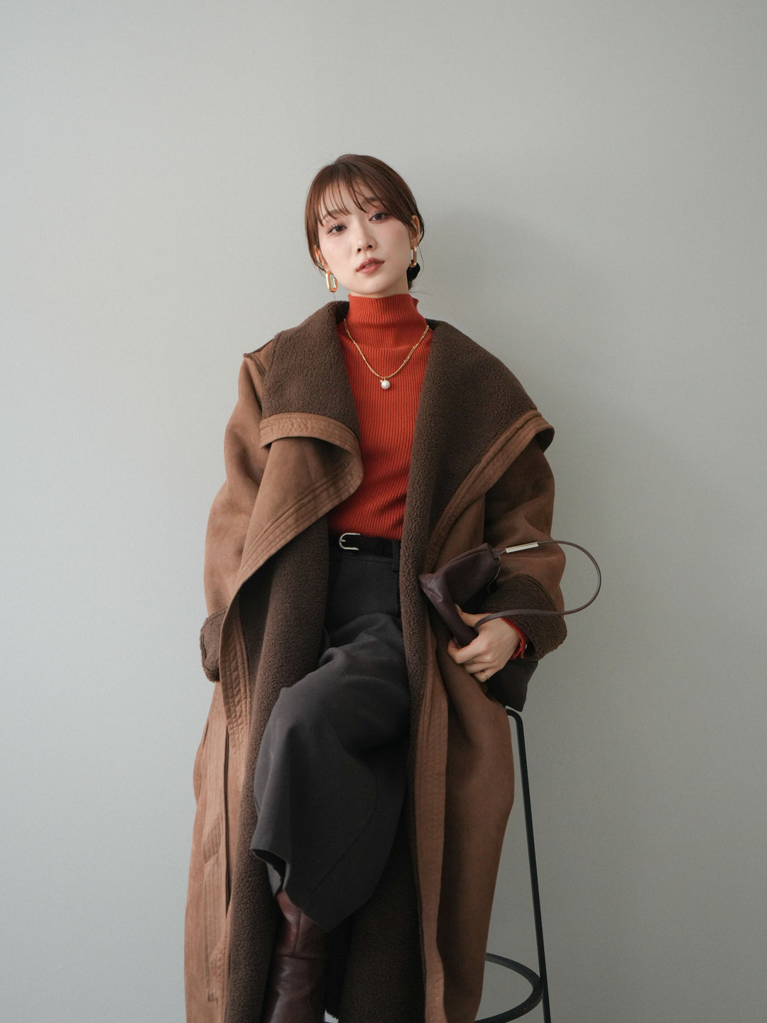 [予約]BIGカラームートンコート/brown