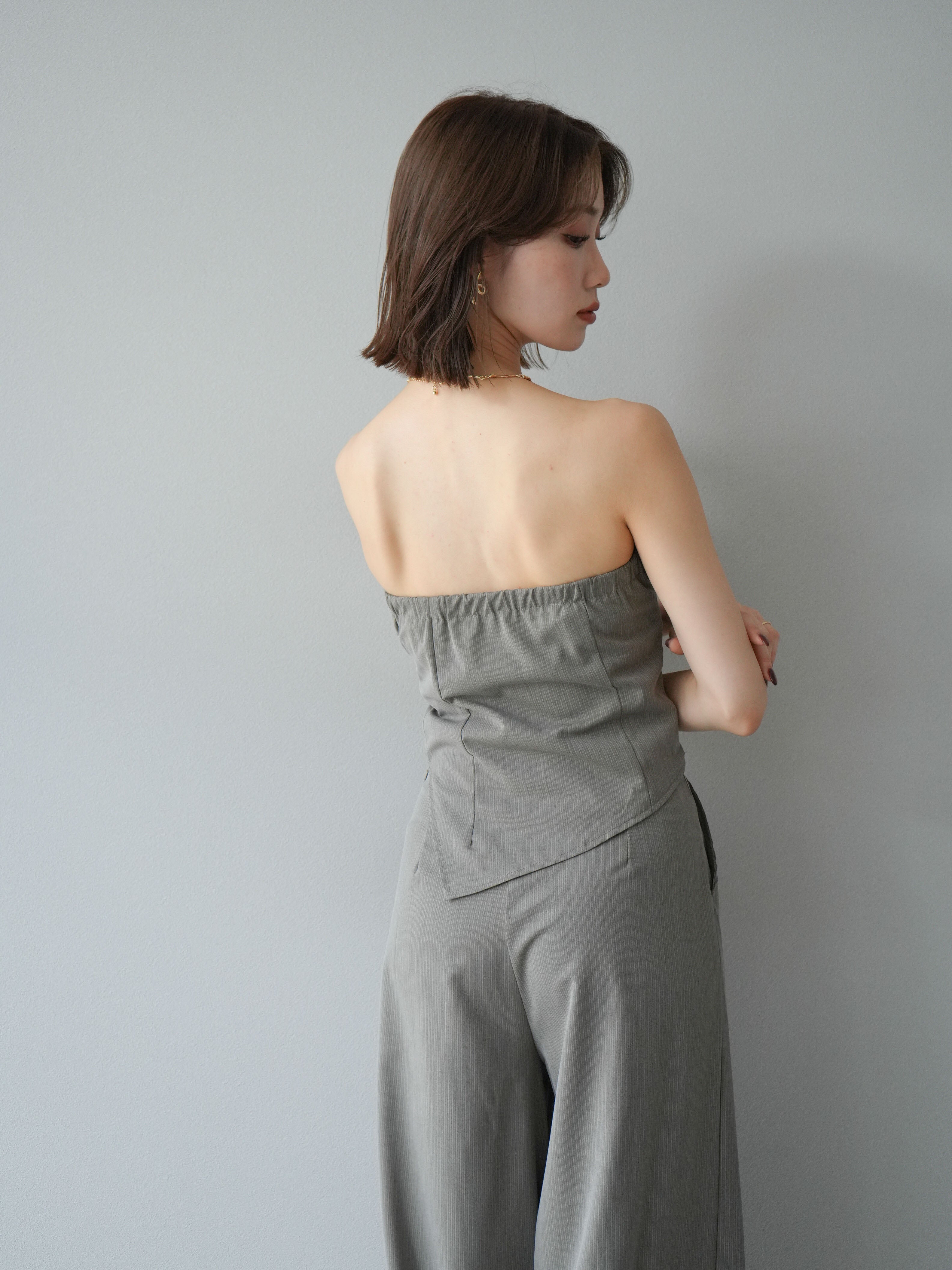 SET]ストライプタックベアトップ＆ワイドパンツSET UP(2set) – Lumier