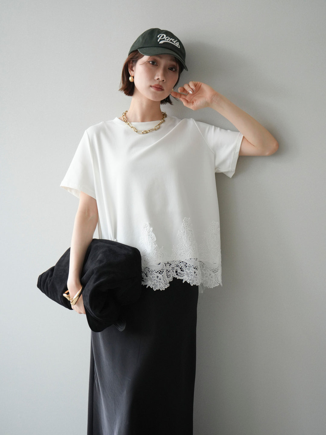 [予約]レースコンビボックスTEE/white