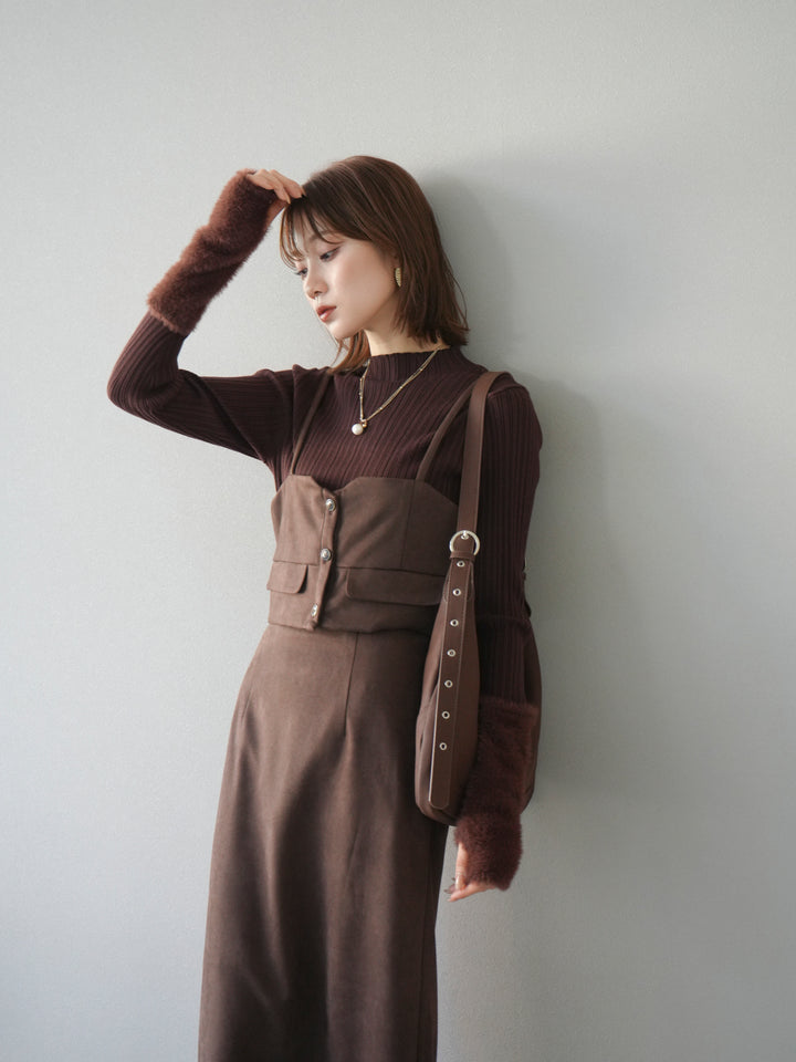 [予約]スウェードビスチェ/ブラウン