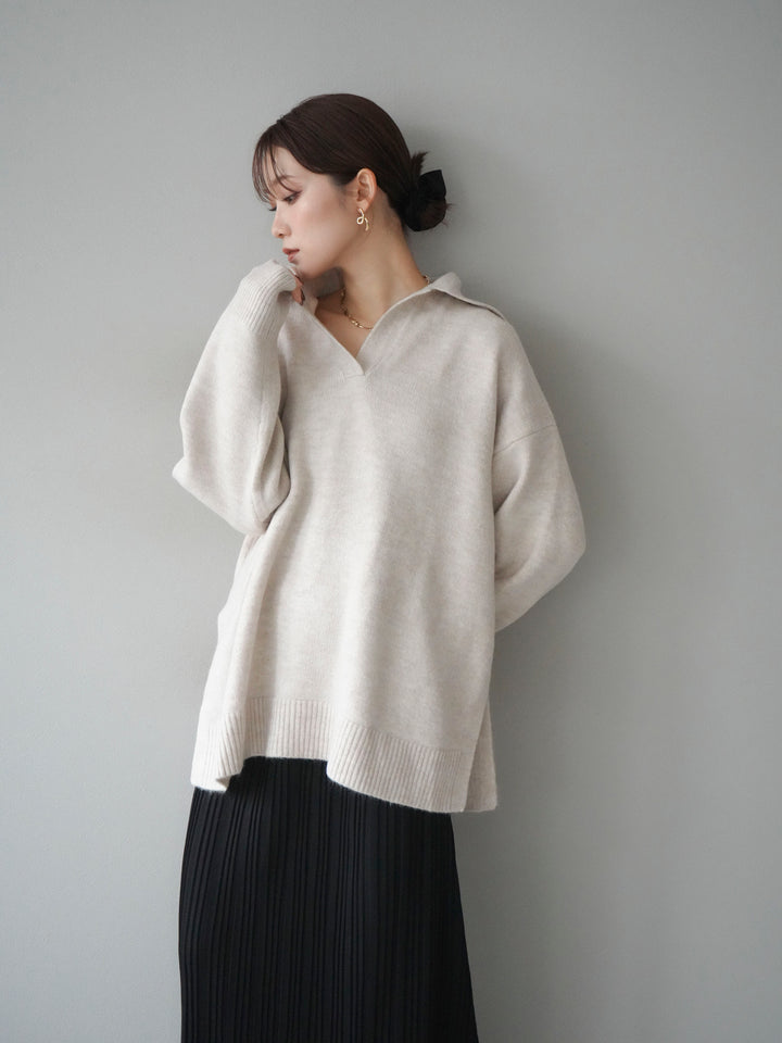 [SET]スキッパーオーバーニットプルオーバー+選べるアクセセット(2set)