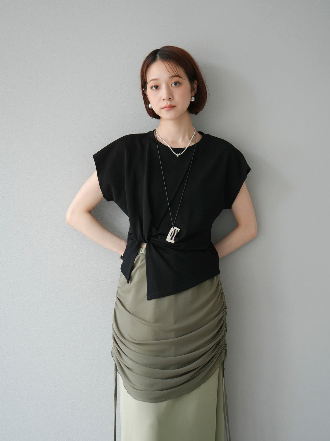 [SET]カシュクールTシャツ＆コームネックレスSET +カシュクールTシャツ＆コームネックレスSET (2set)