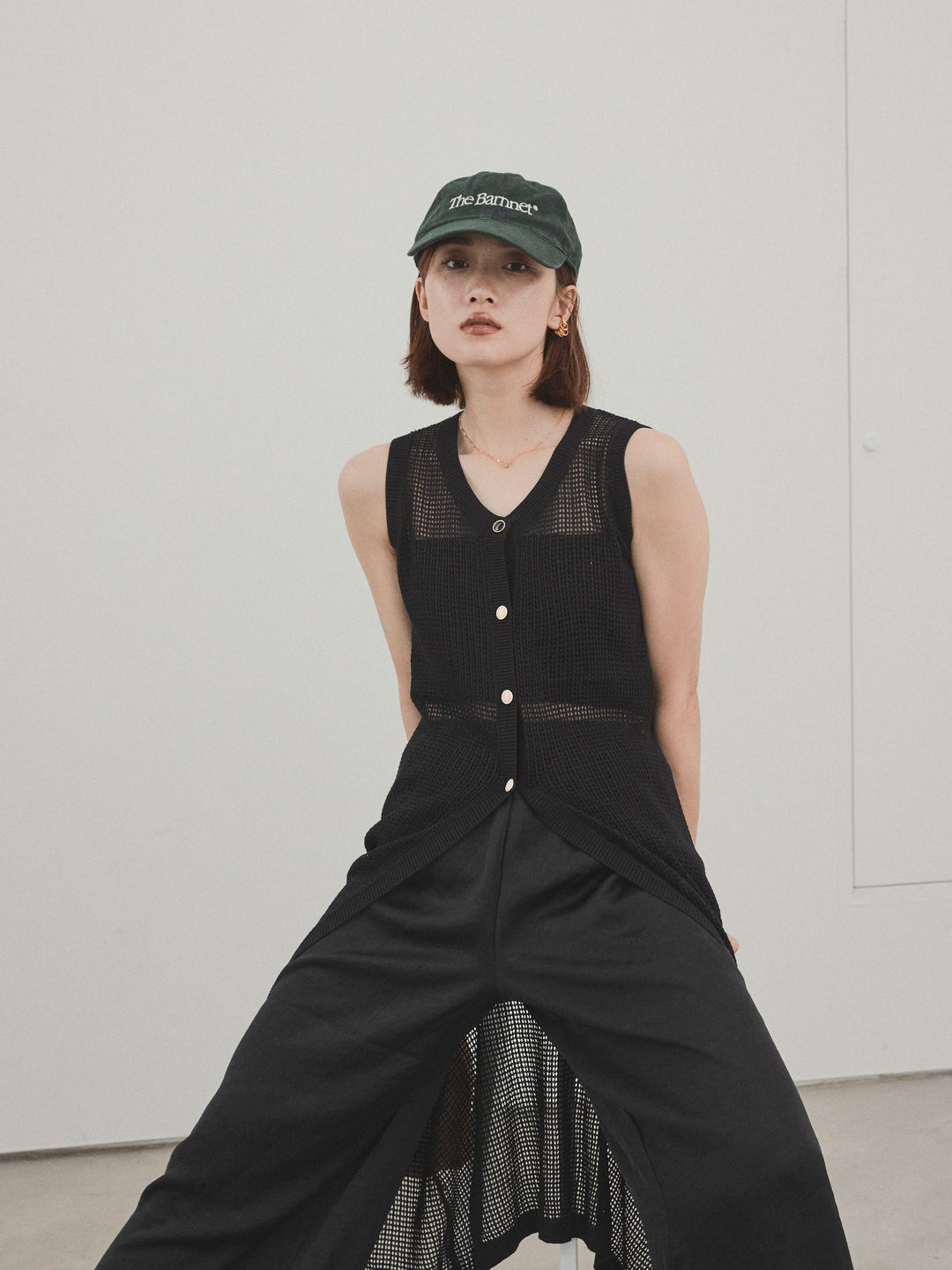 [SET]アソートボタンニットロングジレ+サテンイージーパンツ(2set)