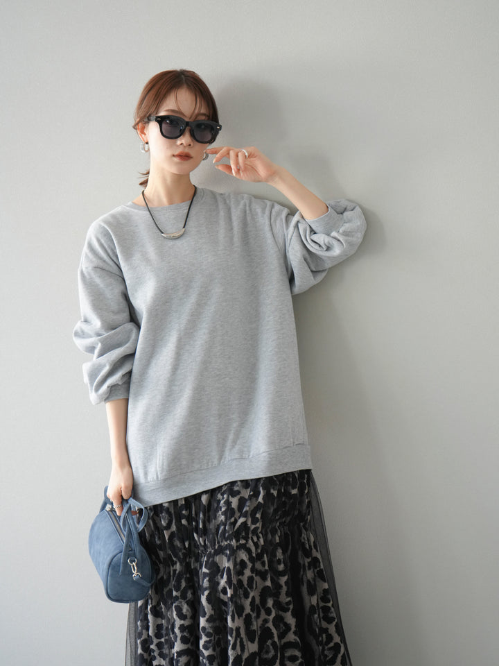 [予約]スウェットドッキングアニマル柄レイヤードワンピース/グレー