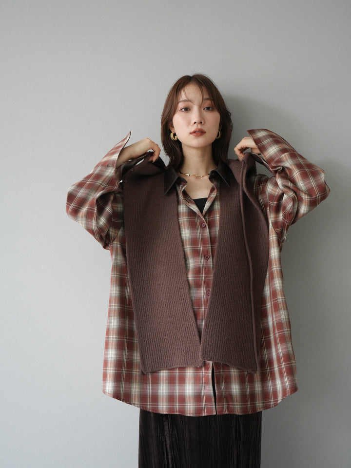 [予約]フードニットマフラー/ブラウン