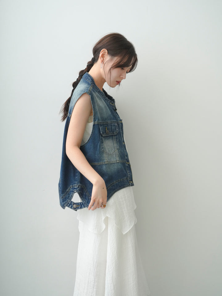 [予約]ワッシャーレイヤードデザインキャミワンピース/white