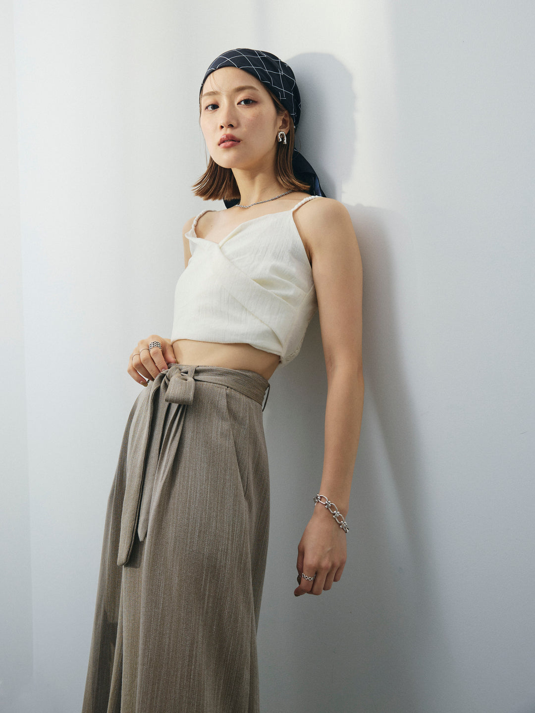 [SET]リネンライクカシュクールデザインビスチェ+リネンライクカシュクールデザインビスチェ(2set)