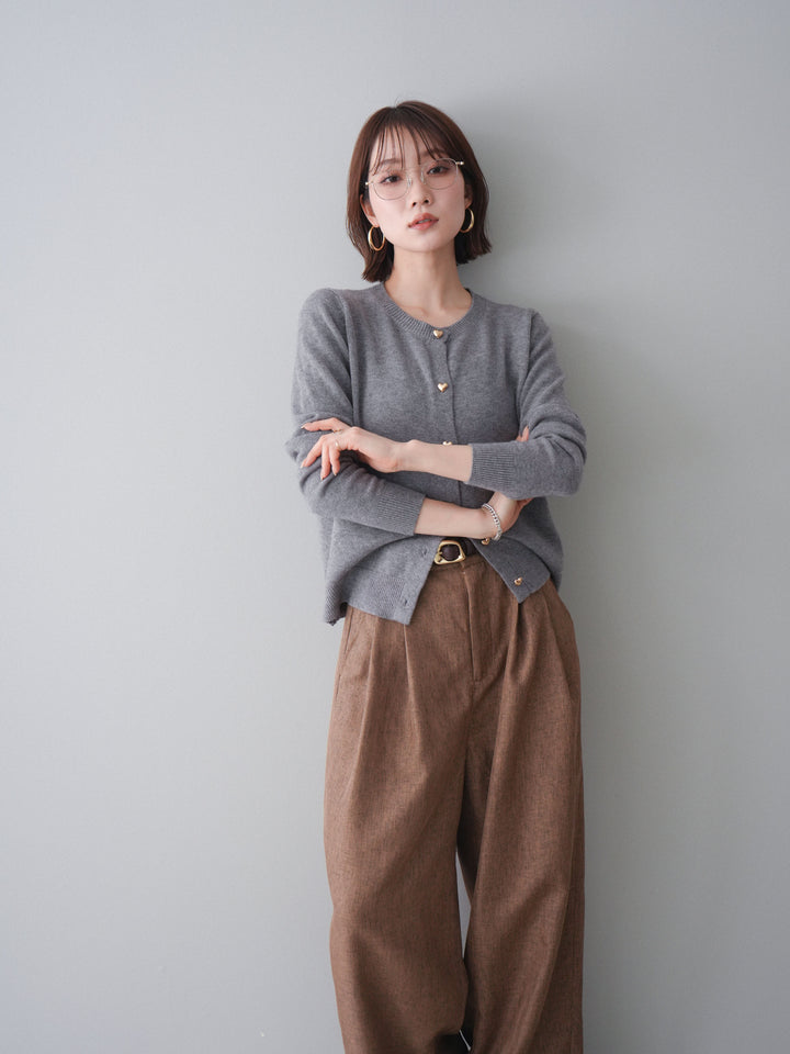 [SET]ハートボタンニットカーディガン+ハートボタンニットカーディガン(2set)