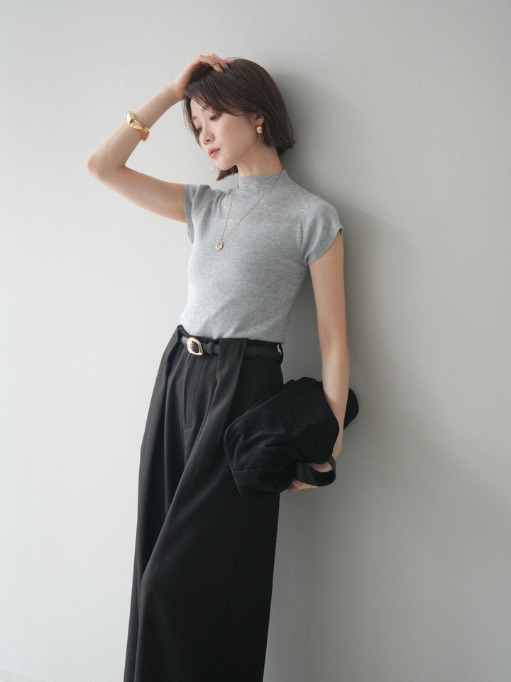 [SET]ビジューシアーフレンチニット+選べるアクセセット(2set)