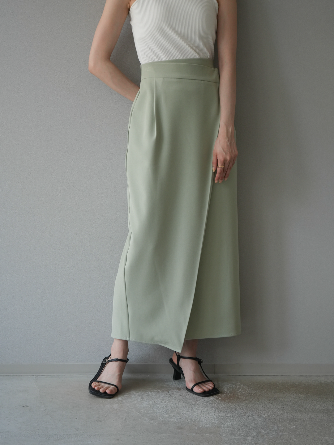 [予約]ツイルラップナロースカート/ライトグリーン S