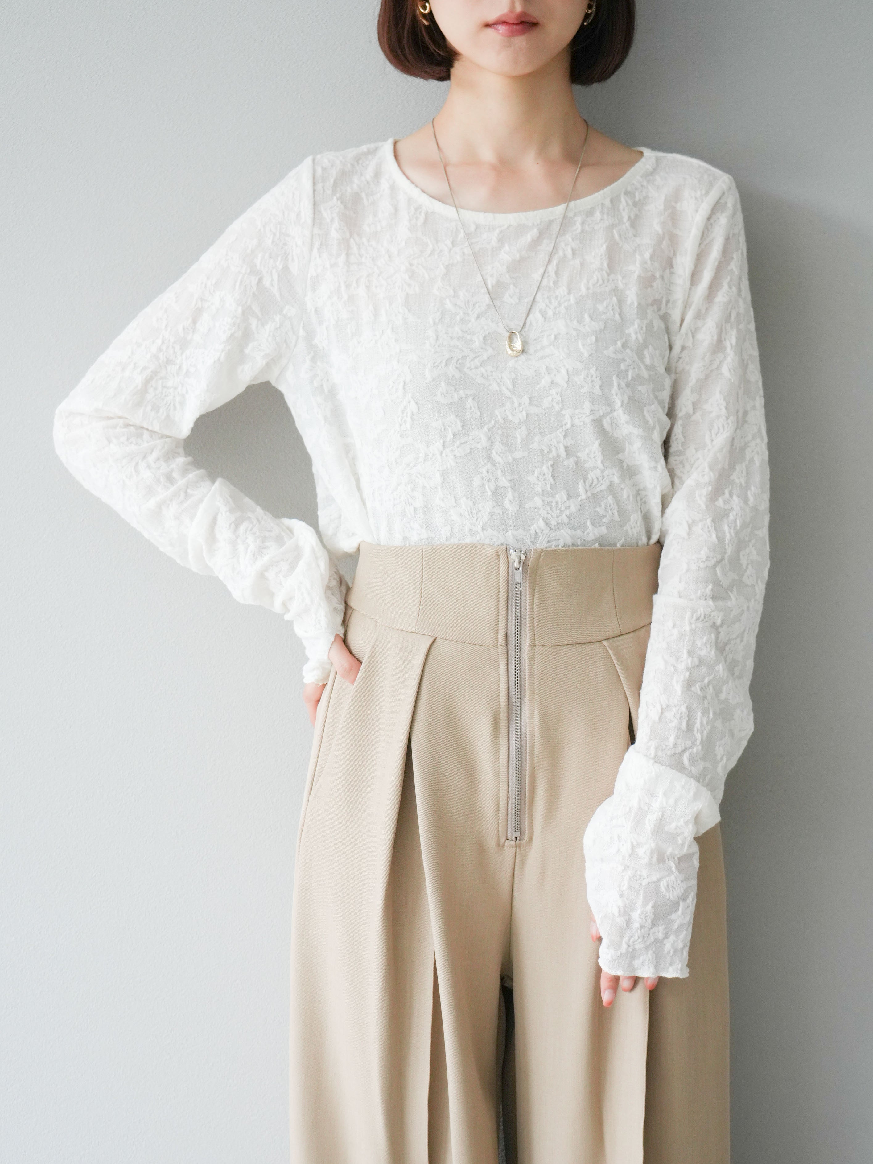 予約]シアージャガードトップス/アイボリー – Lumier