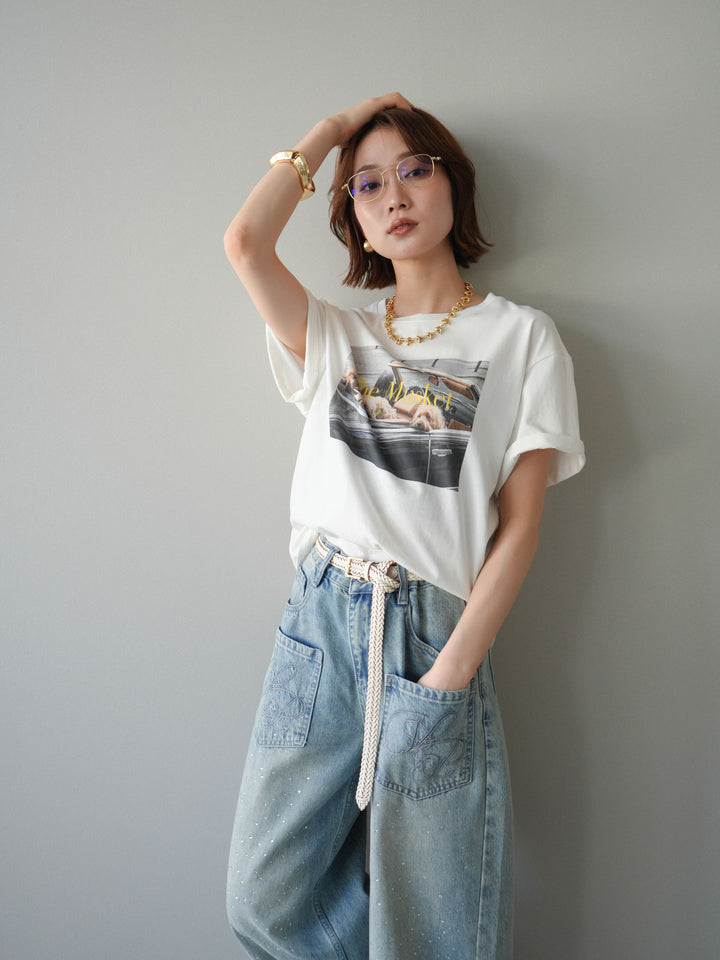 [予約]ドッグフォトTEE/white
