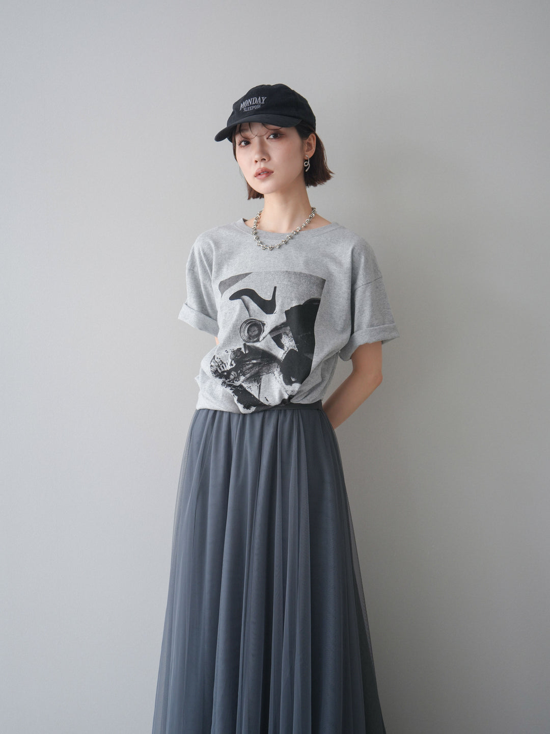 [予約]モノクロフォトTシャツ/mokugray1