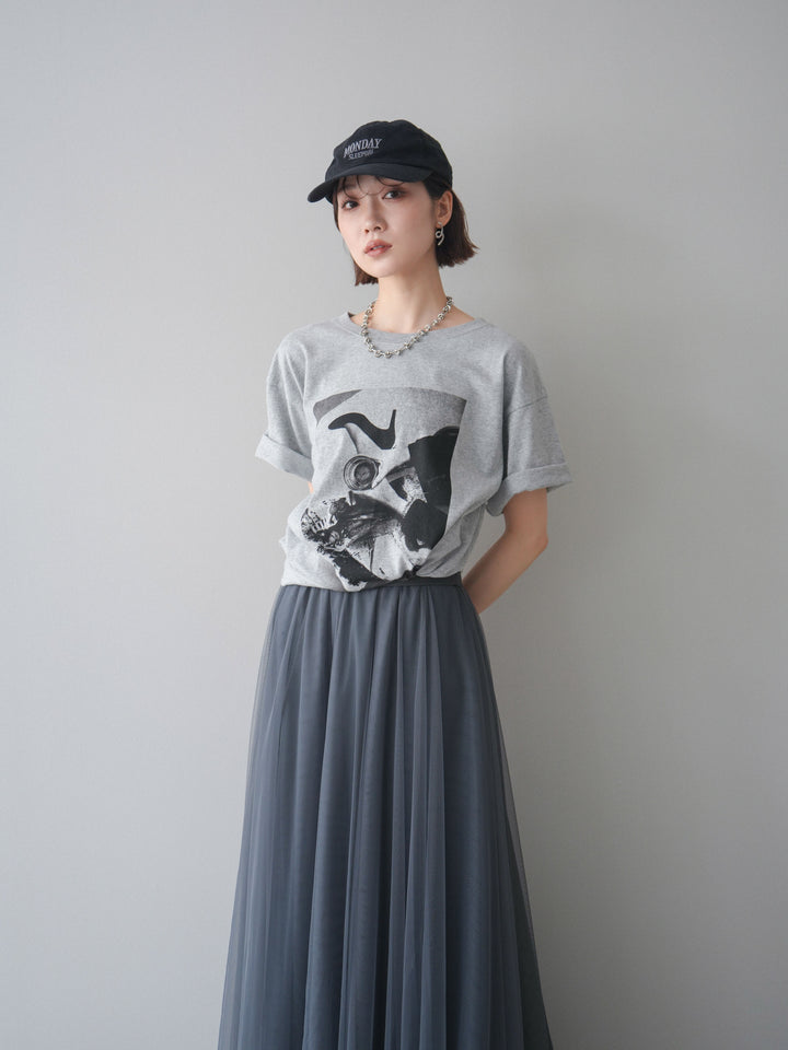 [予約]モノクロフォトTシャツ/mokugray1