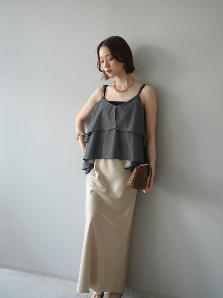 [予約]ティアードキャミソール/black