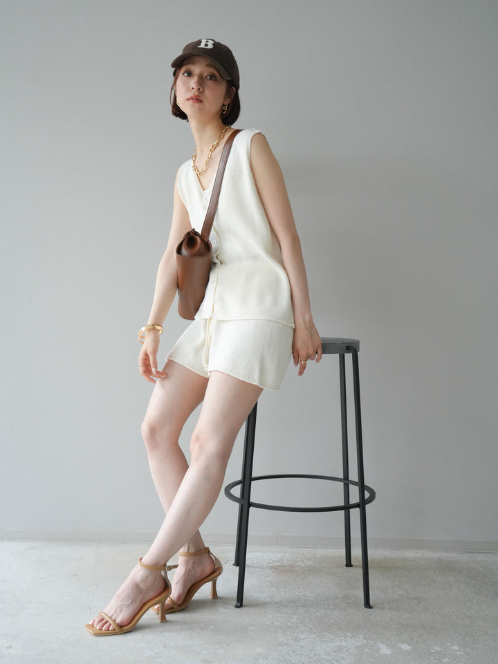 [SET]ニットベスト＆ショートパンツSET UP(2set)