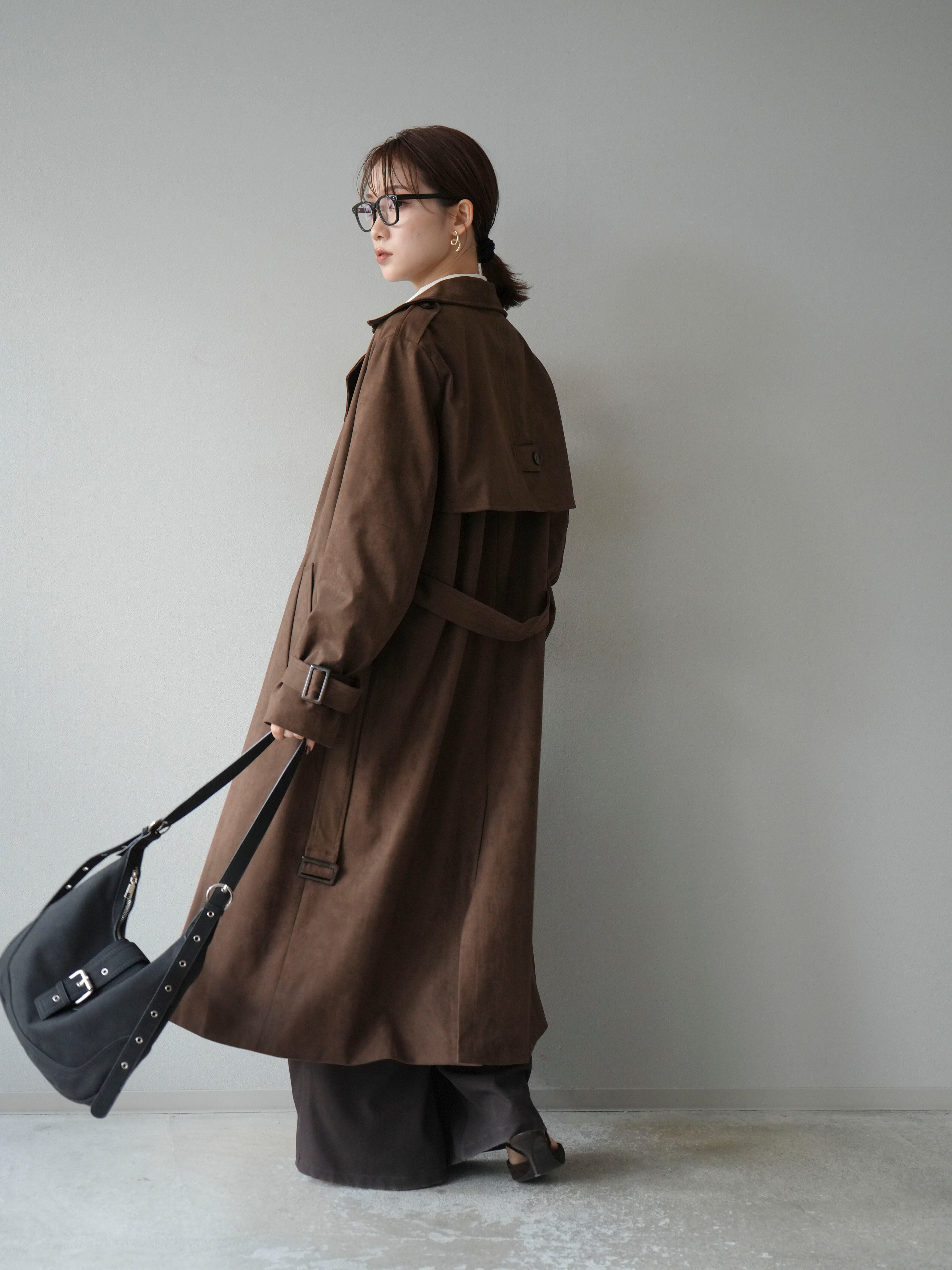 SANYO ブラウン スエード トレンチコート SANYO ブラウン スエード トレンチコート SANYO ブラウン スエード