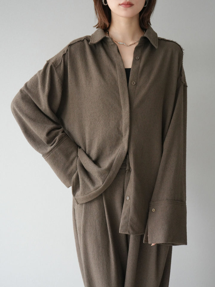 [予約]ネップオーバーシャツ/ブラウン