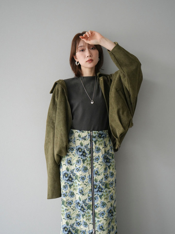 [SET] 麂皮外套上衣 + 小領法式針織上衣（2 組）