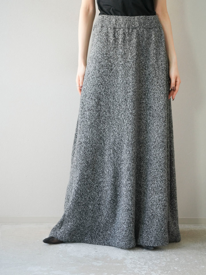 [予約]ミックスヤーンニットスカート/ブラック