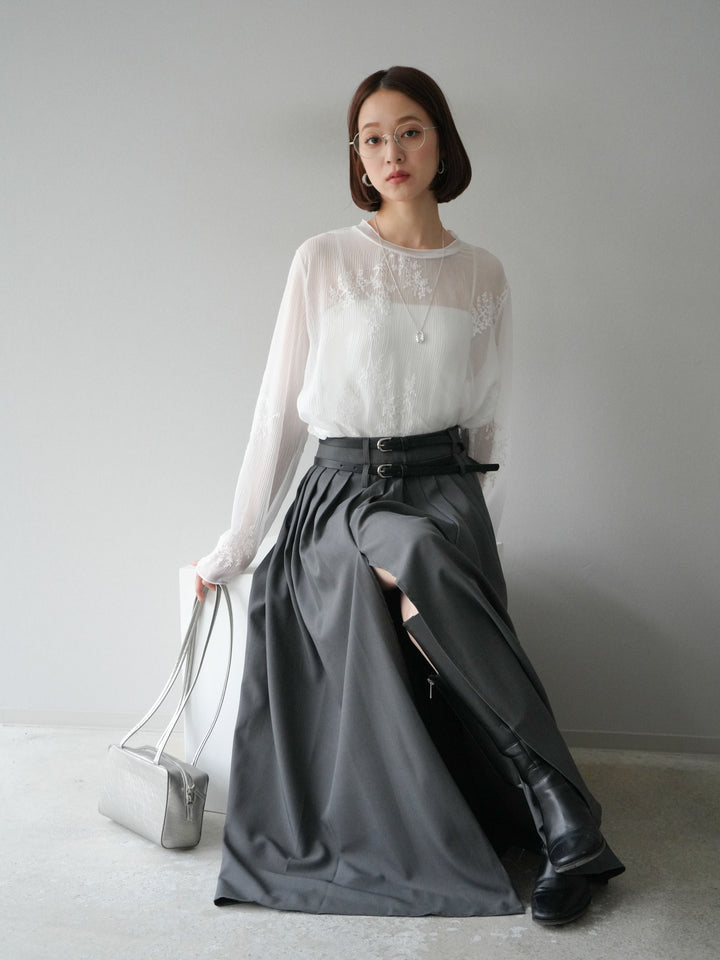 [予約]刺繍シアープルオーバー/オフ