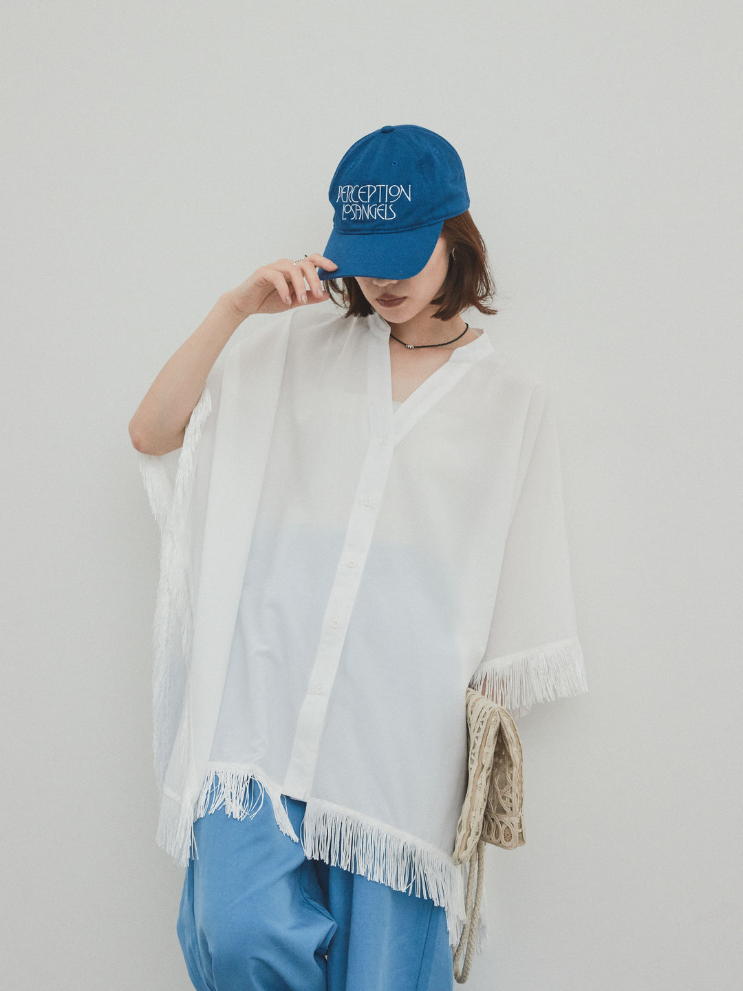 [SET] 方形流蘇斗篷襯衫 + 方形流蘇斗篷襯衫（2 件套）