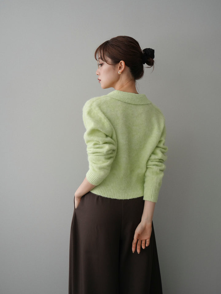 [SET]モヘア衿付きボタンプルオーバー+選べるアクセセット(2set)