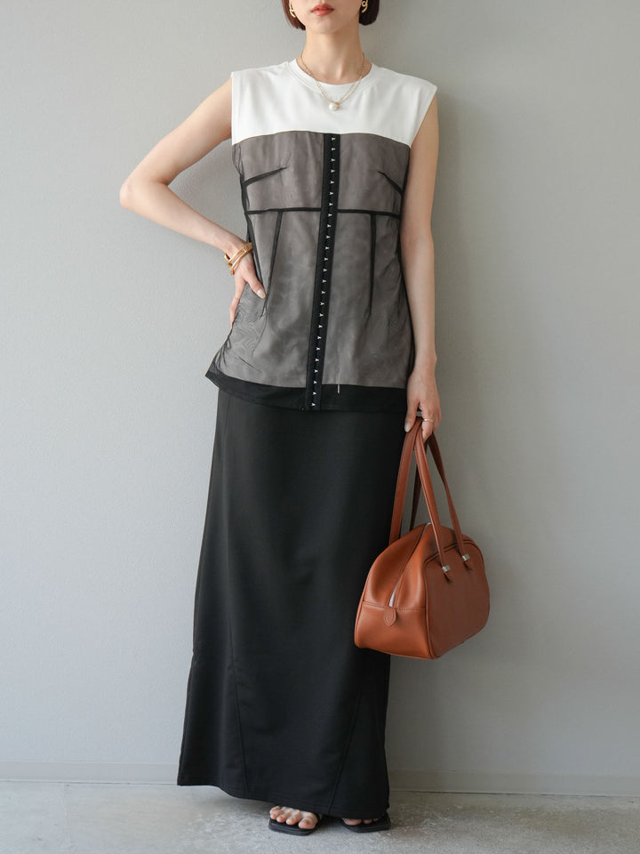 [予約]スウェットロングスカート/ブラック