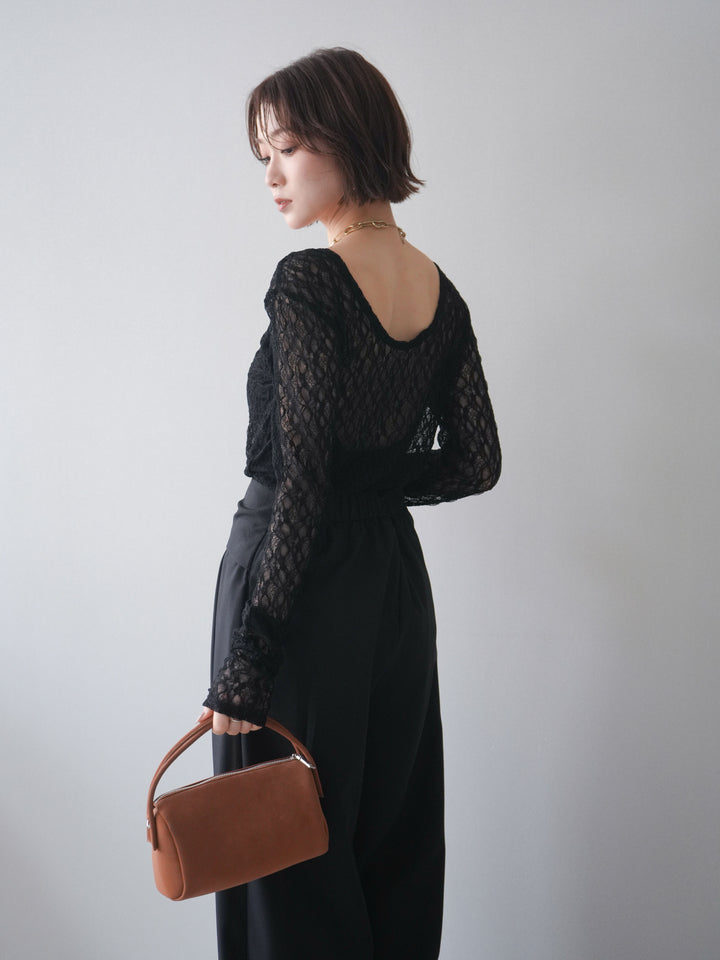 [予約]バックラウンドジャガードレーストップス/black