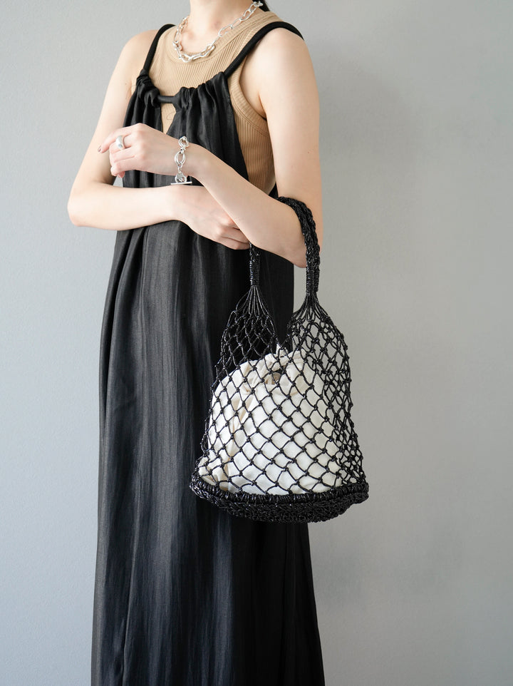 [Pre-order] Macrame bag with drawstring/Black
