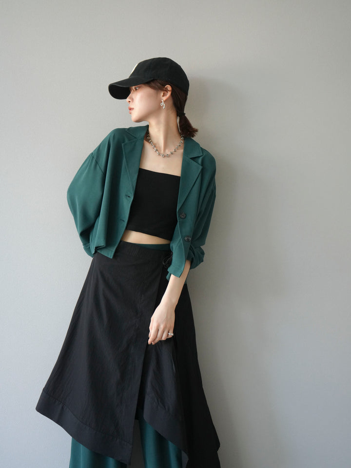 [予約]レーヨンライクショートジャケット/グリーン