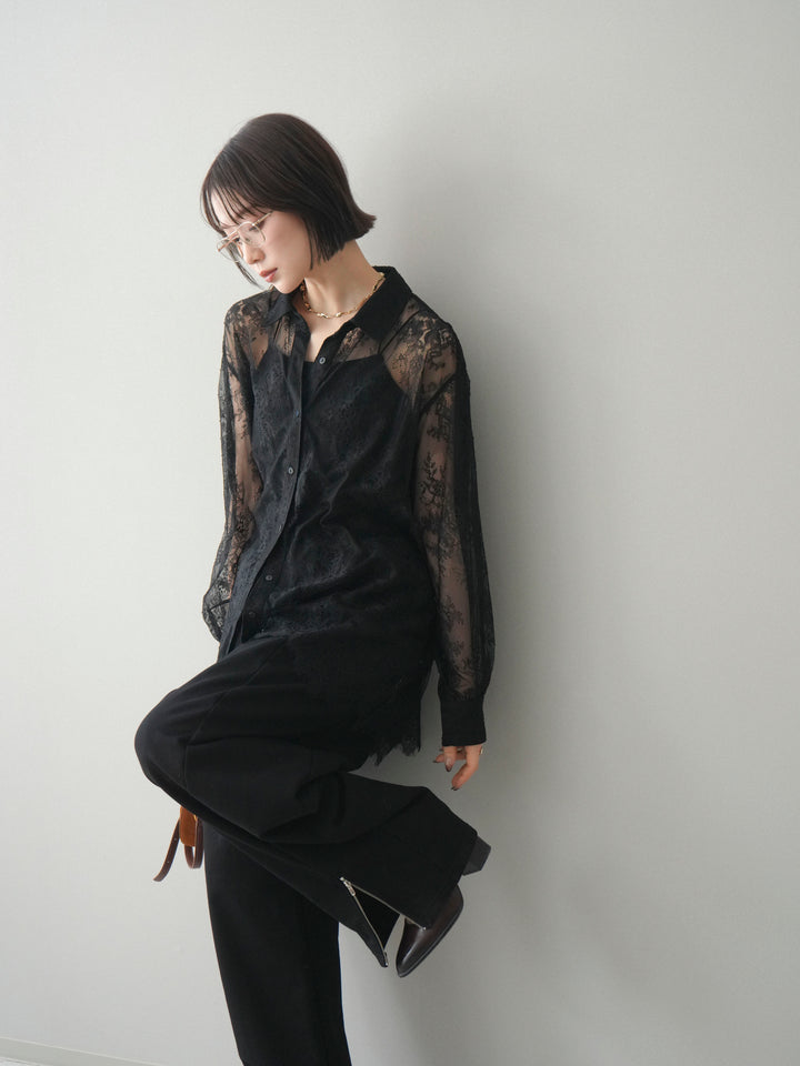 [SET]総レースボリュームスリーブシャツ+選べるアクセセット(2set)