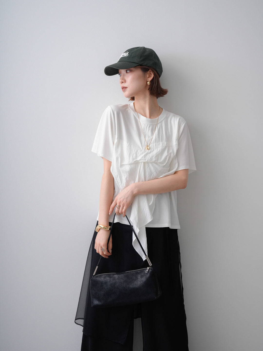 [予約]ラッフルドッキングTEE/white