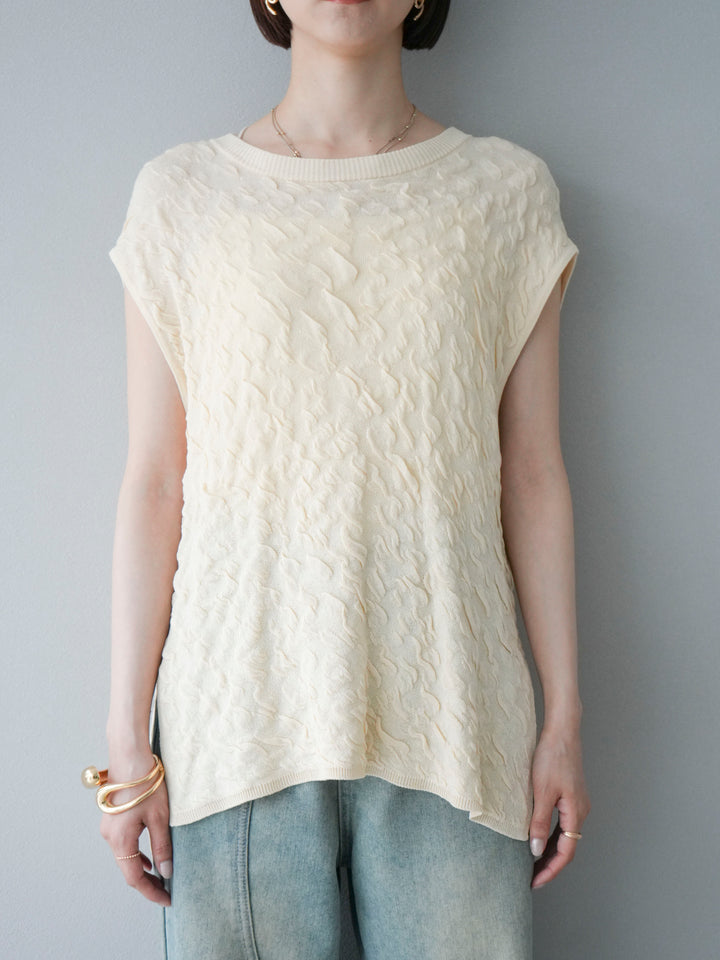 【預購】Pokopoko 無袖針織套頭衫/象牙白