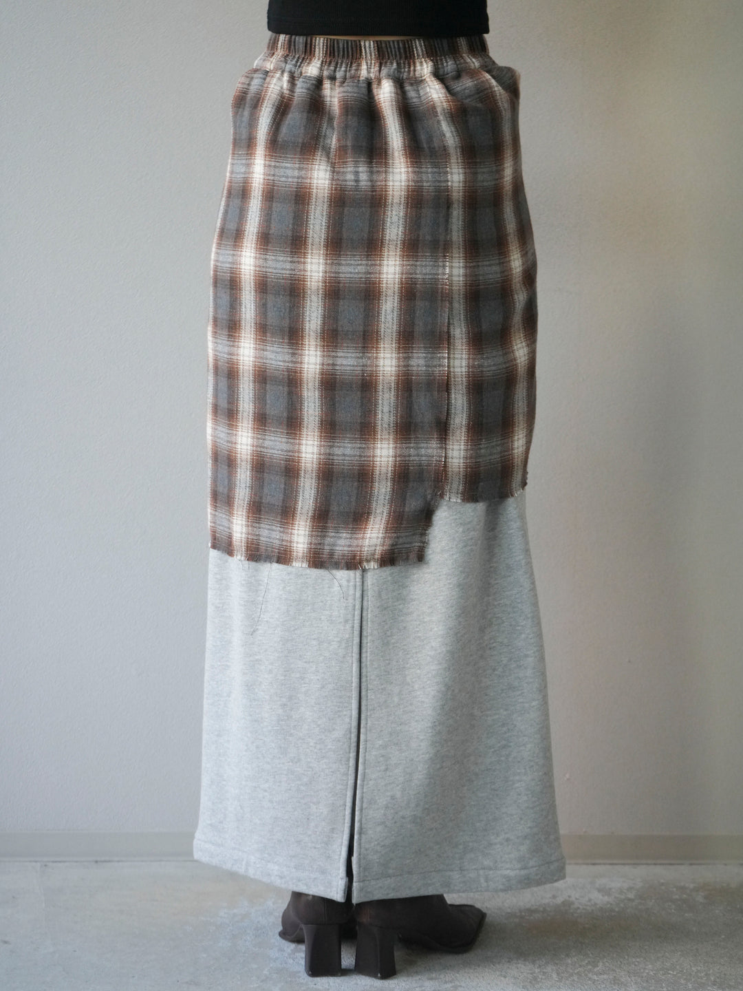 [予約]シャツ巻きスエットスカート/ gray