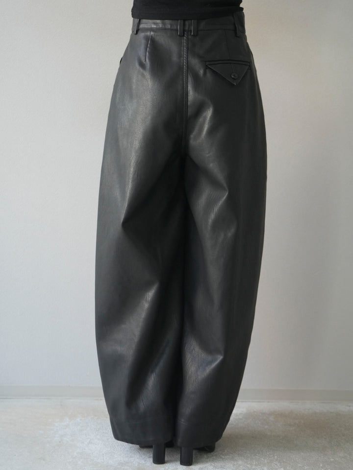 [予約]ヴィンテージレザーバギーパンツ/black