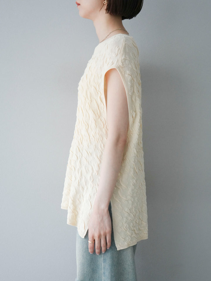 【預購】Pokopoko 無袖針織套頭衫/象牙白