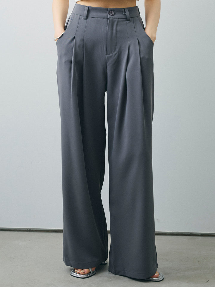 [予約]2タックワイドパンツ/グレー