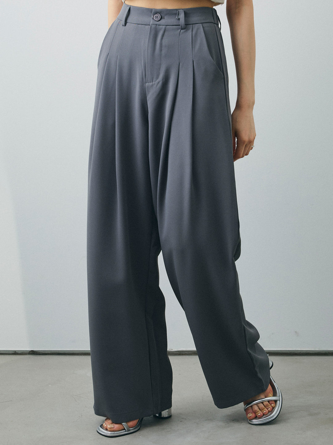 [予約]2タックワイドパンツ/グレー