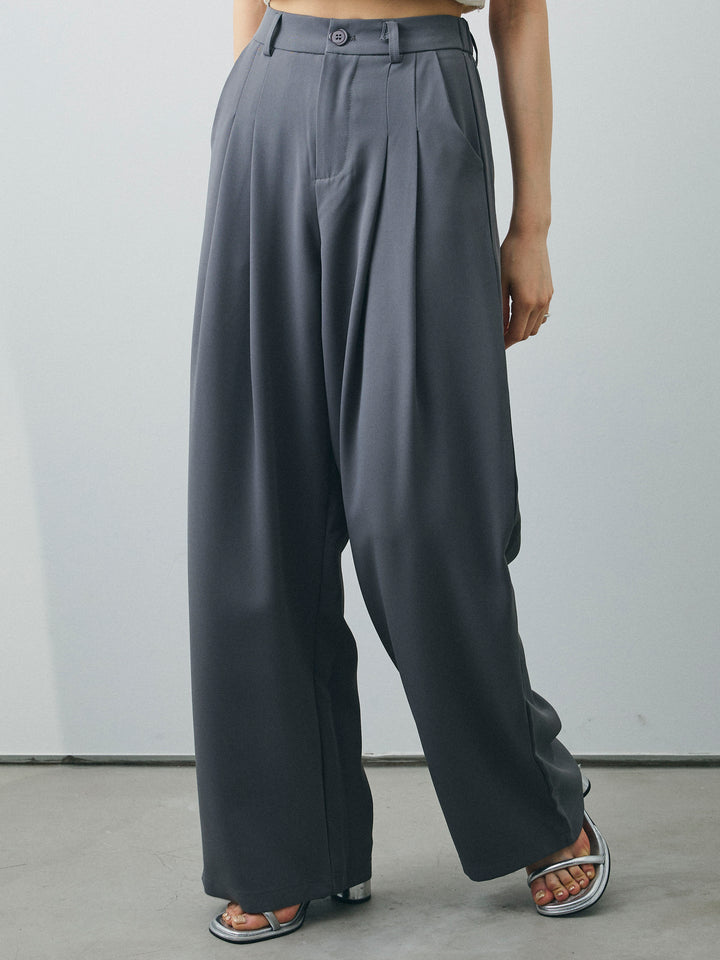 [予約]2タックワイドパンツ/グレー
